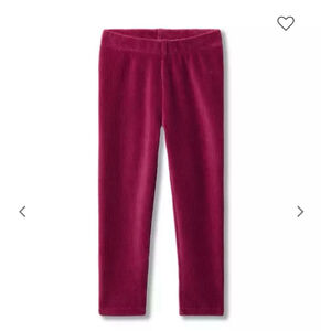 JANIE AND JACK Dark Berry Soft Corduroy Velour Leggings Pants Size 5